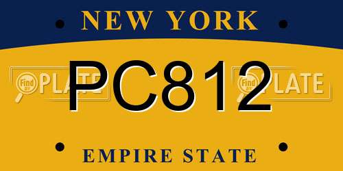 PC812 New York License Plate