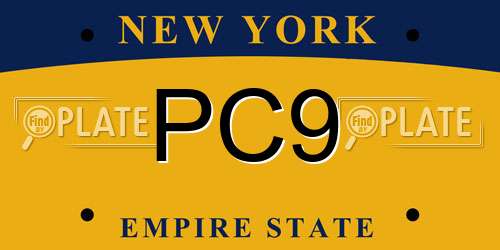 PC9 New York License Plate
