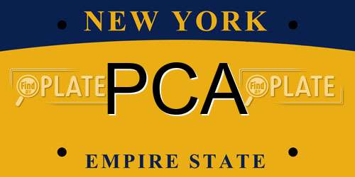 PCA New York License Plate