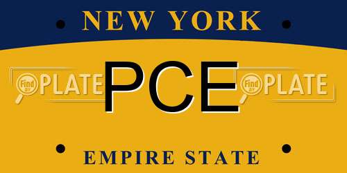 PCE New York License Plate