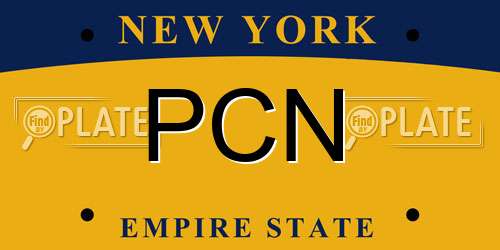 PCN New York License Plate