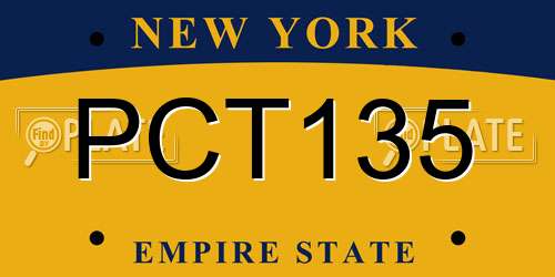 PCT135 New York License Plate