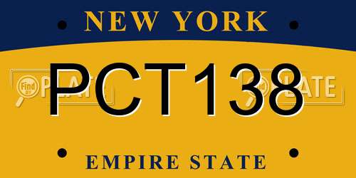 PCT138 New York License Plate