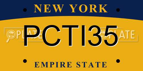 PCTI35 New York License Plate