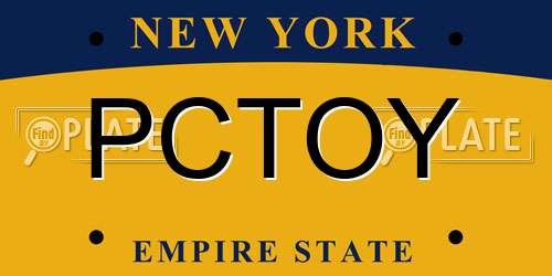 PCTOY New York License Plate