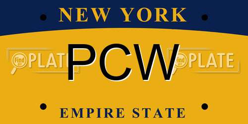 PCW New York License Plate