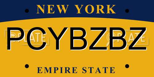 PCYBZBZ New York License Plate