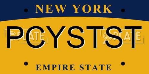 PCYSTST New York License Plate