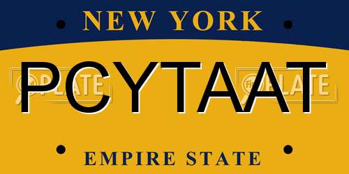 PCYTAAT New York License Plate