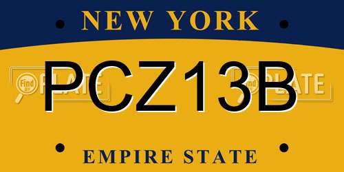 PCZ13B New York License Plate