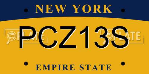 PCZ13S New York License Plate