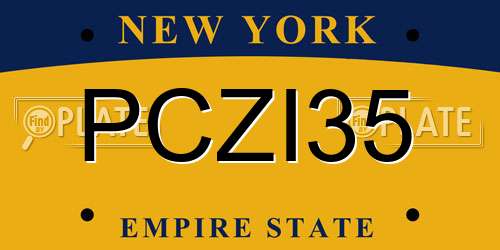 PCZI35 New York License Plate