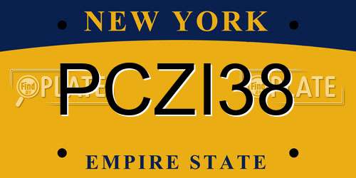 PCZI38 New York License Plate