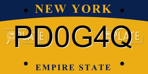 PD0G4Q New York License Plate