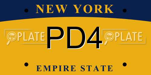 PD4 New York License Plate