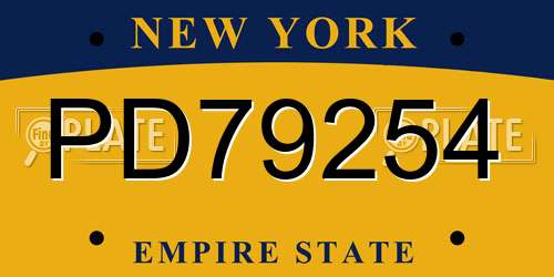 PD79254 New York License Plate