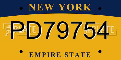 PD79754 New York License Plate