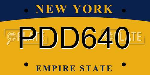 PDD640 New York License Plate