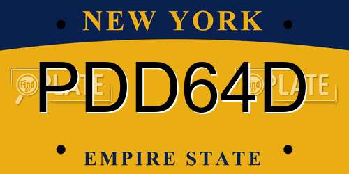 PDD64D New York License Plate
