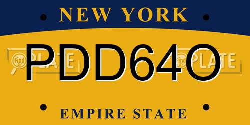 PDD64O New York License Plate