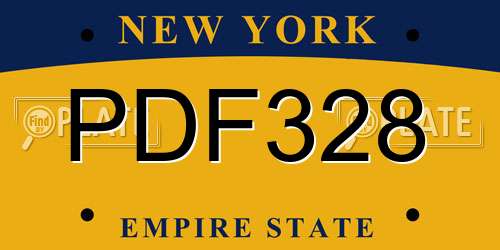 PDF328 New York License Plate