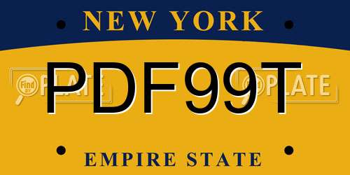 PDF99T New York License Plate