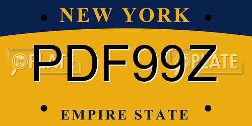 PDF99Z New York License Plate