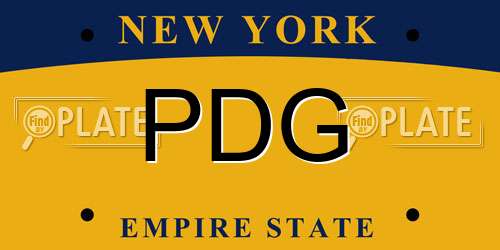 PDG New York License Plate