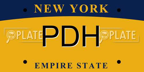 PDH New York License Plate