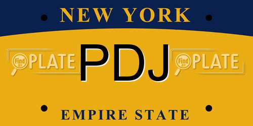 PDJ New York License Plate