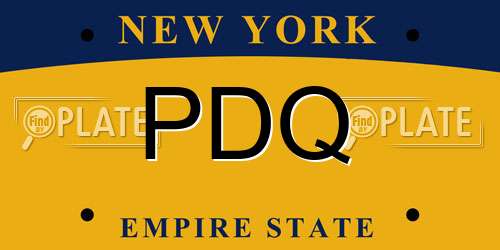 PDQ New York License Plate