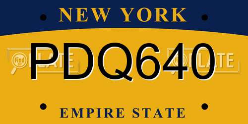 PDQ640 New York License Plate