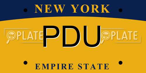 PDU New York License Plate