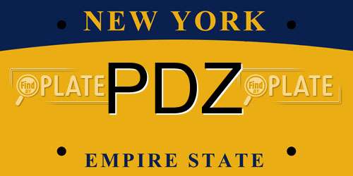 PDZ New York License Plate