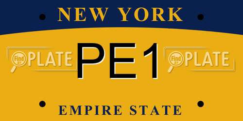 PE1 New York License Plate