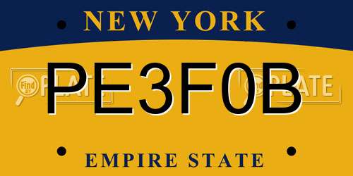 PE3F0B New York License Plate