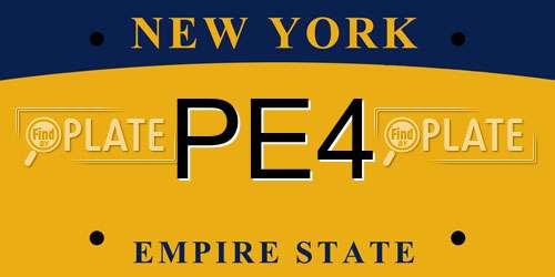 PE4 New York License Plate