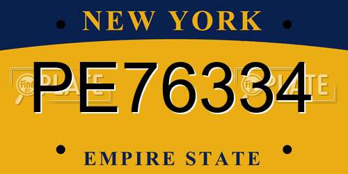 PE76334 New York License Plate