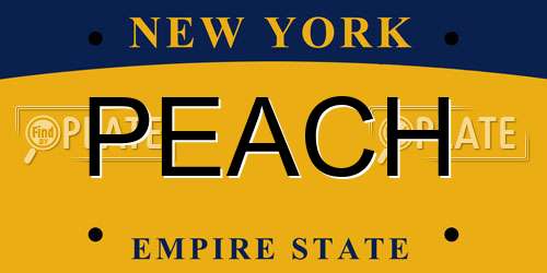 PEACH New York License Plate