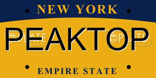 PEAKTOP New York License Plate