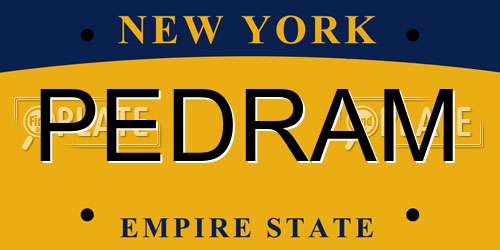 PEDRAM New York License Plate