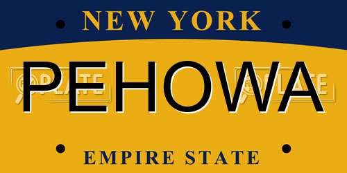 PEHOWA New York License Plate