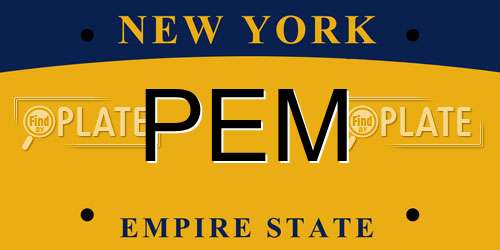 PEM New York License Plate