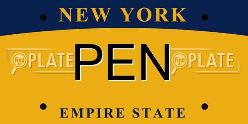 PEN New York License Plate