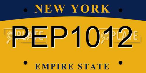 PEP1012 New York License Plate