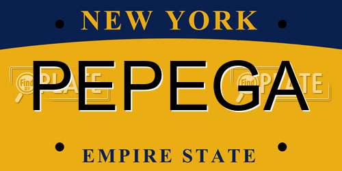 PEPEGA New York License Plate