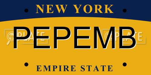 PEPEMB New York License Plate