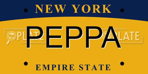 PEPPA New York License Plate