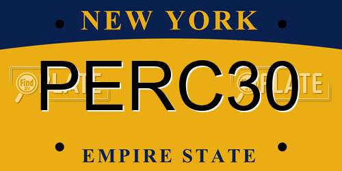 PERC30 New York License Plate