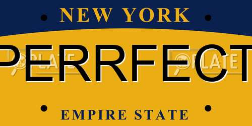 PERRFECT New York License Plate